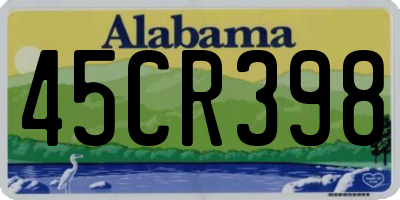 AL license plate 45CR398