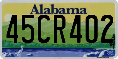 AL license plate 45CR402