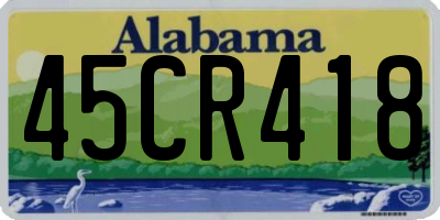 AL license plate 45CR418