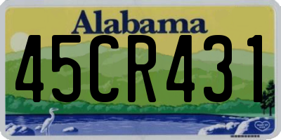 AL license plate 45CR431