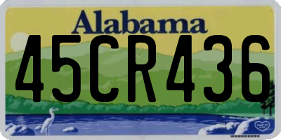 AL license plate 45CR436