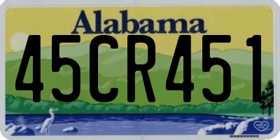 AL license plate 45CR451