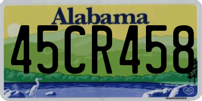 AL license plate 45CR458