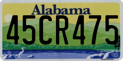AL license plate 45CR475