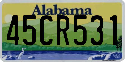 AL license plate 45CR531
