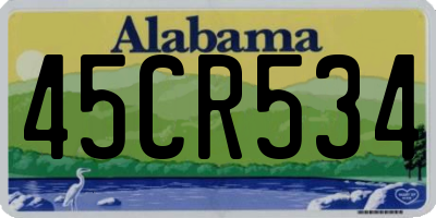 AL license plate 45CR534