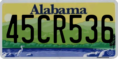 AL license plate 45CR536