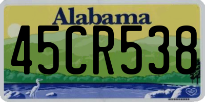 AL license plate 45CR538