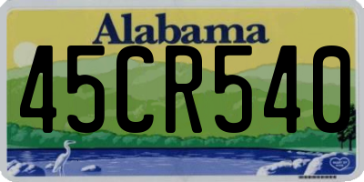 AL license plate 45CR540