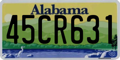 AL license plate 45CR631