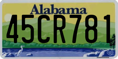 AL license plate 45CR781