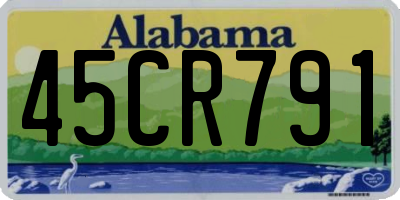 AL license plate 45CR791