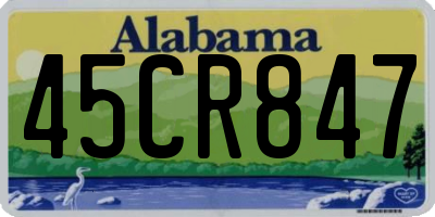 AL license plate 45CR847