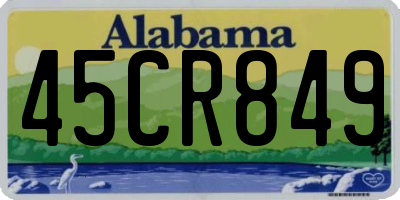 AL license plate 45CR849