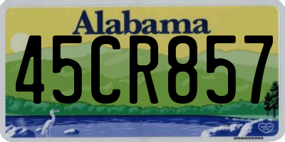 AL license plate 45CR857