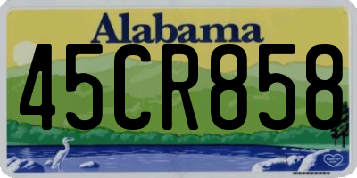 AL license plate 45CR858