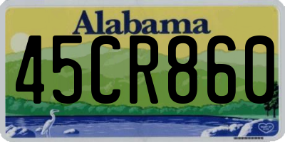 AL license plate 45CR860