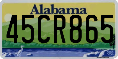 AL license plate 45CR865