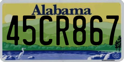 AL license plate 45CR867