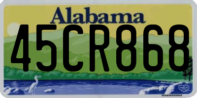 AL license plate 45CR868