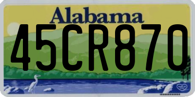 AL license plate 45CR870