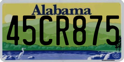 AL license plate 45CR875