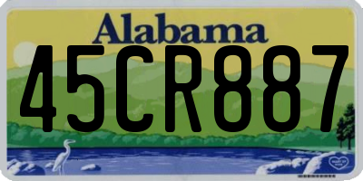 AL license plate 45CR887