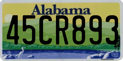 AL license plate 45CR893
