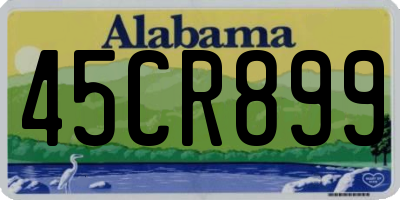 AL license plate 45CR899