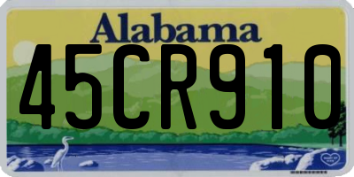 AL license plate 45CR910