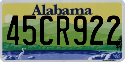 AL license plate 45CR922