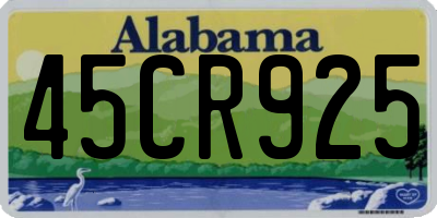 AL license plate 45CR925