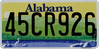 AL license plate 45CR926