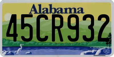 AL license plate 45CR932