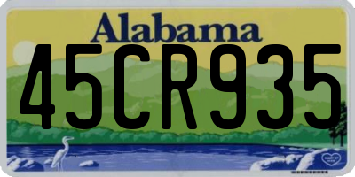 AL license plate 45CR935
