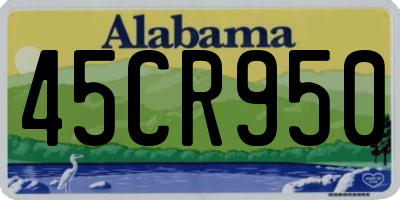 AL license plate 45CR950