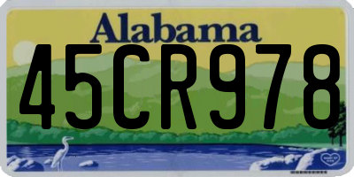 AL license plate 45CR978