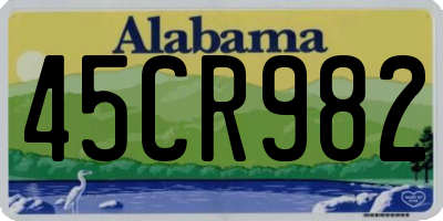 AL license plate 45CR982