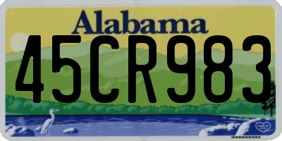 AL license plate 45CR983