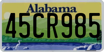 AL license plate 45CR985