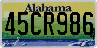 AL license plate 45CR986