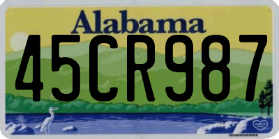 AL license plate 45CR987