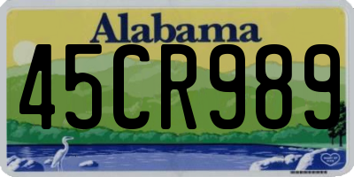 AL license plate 45CR989