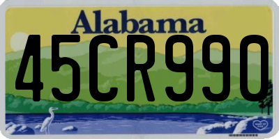 AL license plate 45CR990