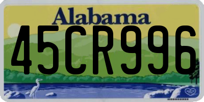 AL license plate 45CR996