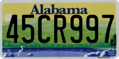 AL license plate 45CR997