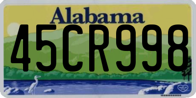 AL license plate 45CR998