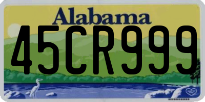 AL license plate 45CR999