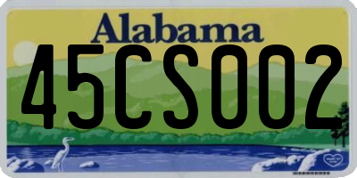AL license plate 45CS002