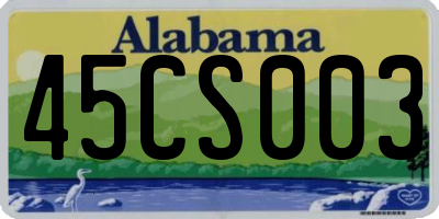 AL license plate 45CS003